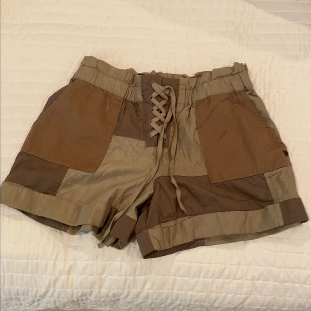 Camouflage colored shorts